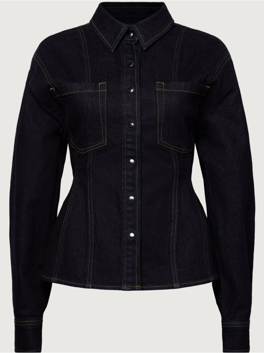 OAK + FORT Cinched Waist Denim Shirt